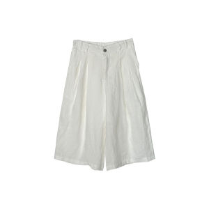 Pear Shape Concealing Linen Trousers Summer Loose High Waist Culottes