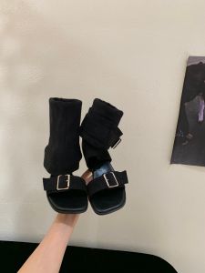 Peep Toe Western Cowgirl Retro Long Boots Sandals