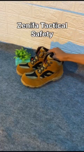 Sepatu Safety Boots Tinggi Pria Ujung Besi Zenifa Tactical - Touring Hiking Proyek