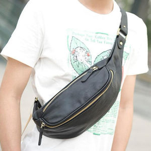 Túi Đeo Ngực Da Thời Trang Thường Ngày Cho Nam Túi Đeo Hông Đơn Vai Túi Đeo Chéo Nhỏ Túi Đeo Vai Mềm PU Có Khóa Kéo Màu Trơn Túi Đeo Ngực