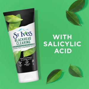 ST. IVES Blackhead Clearing Green Tea Face Scrub Made with 100% Natural Exfoliants and Extracts 170G