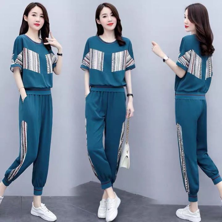 Đồ bộ nữ BD06 Set quần dài áo cộc chất liệu thun mềm mát phong cách ...