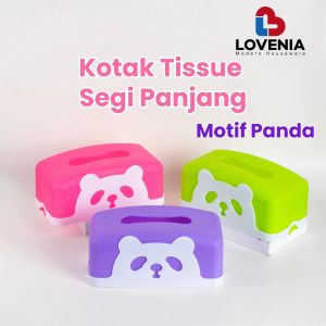 Lovenia Tempat Tissue Segi Panjang Plastik Motif Panda