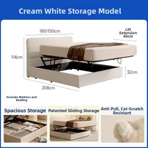 Storage Double Fabric Bed for Small Rooms