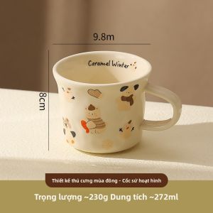 Cốc Cà Phê Bằng Gốm Dễ Thương Sáng Tạo Cốc Đựng Sữa Cốc Ăn Sáng Văn Phòng Cốc Đựng Hạt Lanh Cốc Đựng Sữa Cho Trẻ Em