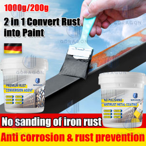2 in 1 Rust Paint For Metal Primer Paint For Metal Anti Rust Converter For Metal 1kg Rust Remover Rust Converter for Rusty Metal Rust Remover Stainless Steel Paint For Metal Steel