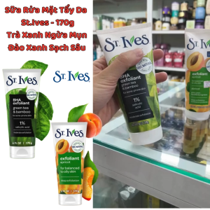 Sữa rửa mặt tẩy tế bào chết St Ives trà xanh  đào [ Mẫu Mới ] 170g  Hàng Chuẩn Công Ty.