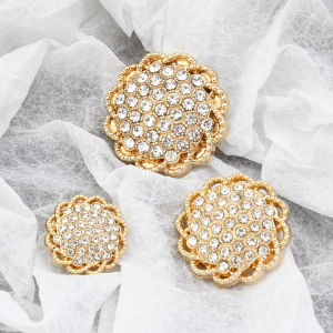 Nút Kim Loại Sang Trọng Tinh Tế Đính Đá Rhinestone Trang Trí Áo Khoác Áo Len Cardigan Thời Trang Cao Cấp Nút Quần Áo Đẹp Mắt