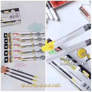 (1PCS) REFILL PULPEN GEL KENKO 05MM / ISI ULANG PEN GEL HITAM / KENKO EASY GEL KE-SERIES WIN JELLER / SMOOTH WRITING GEL PEN REFFIL / RPK5310