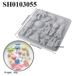 Summer Beach Silicone Baking Mold Beach Shape Chocolate Dessert Mold Fruit Gummy Mold Ice Cube Tray Mold
