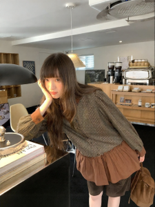 NIHAOKANONG | Áo Sơ Mi Caro Phong Cách Dân Dã Retro Với Cổ Voan