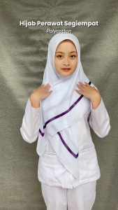 𝑃𝑟𝑜𝑣𝑒𝑖𝑙 Kerudung Perawat Segiempat PollyCotton | Gratis Pouch