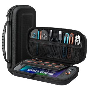 TiMOVO Carrying Case for Nintendo Switch 2 Hard Portable Switch 2 Protective Case Switch 2 Travel Case Stores 10 Game Cards and Adapter Carry Case with Pocket for Switch 2 Accessories Portable Travel Pouch