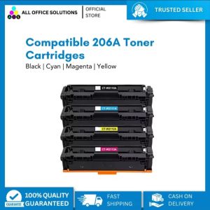 AOS Compatible Toner Cartridge Replacement for HP206A 206A 206X W2110A W2111A W2112A W2113A Color Laserjet Pro M255dw MFP M283fdw M283cdw M283 M255 Printer Ink (Black Cyan Yellow Magenta