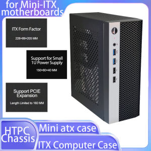 Mini ITX Computer Case HTPC Chassis Support 1U Power Supply Case with 4 USB 17*17 Motherboard USB2.0 USB3.0 Computer Case