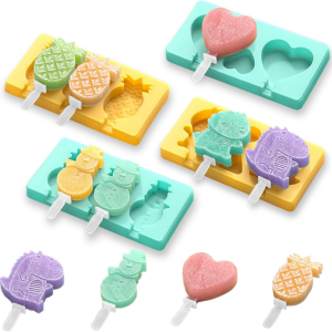 Silicone Ice Cream Molds DIY Cartoon Animal Fruit Popsicle Mold Covers Reusable Popsicle Molds Mini Popsicle Molds Ice Crea