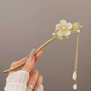 กิ๊บติดผมแบบ U สำหรับผู้หญิง สไตล์จีนโบราณ ทำจากไม้ไผ่ หมวกทรงกลม ตกแต่งผมสไตล์ฮันฟู เครื่องประดับผมแบบย้อนยุค