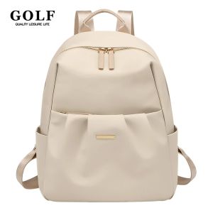 GOLF QUALITY Cute Backpacks for Women Elegant Ladies Backpack Purse Solid Color Small Back Pack Bags Multi Pockets Aesthetic Female Bag