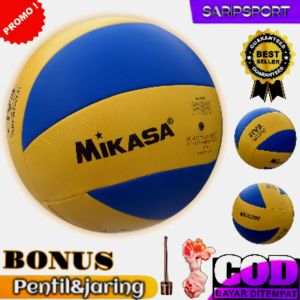 Mikasa Bola Voli MVA 300 jahitan mesin modern kulit import empuk Outdoor and Indoor olahraga pantai