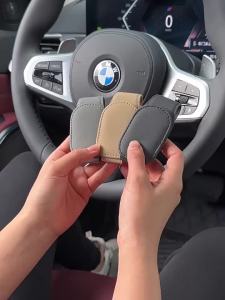 General Motors sun visor leather eyeglass frame clip on magnetic multifunctional automotive parts storage
