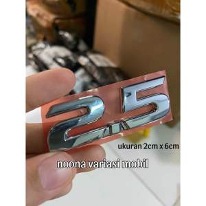 Logo Emblem Angka 2.5 untuk kapasitas mesin kijang innova warna chrome