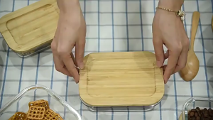Glass Food Storage with bamboo lid Food Container Bekal Makanan