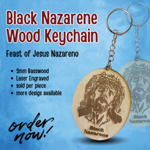 Feast of the Black Nazarene Wood Keychain Laser Engraved - sold per piece