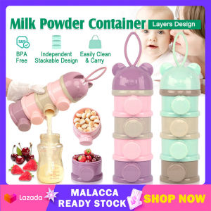 4 Layer Baby Milk Powder Box Stackable Portable Milk Powder Storage Container BPA Free Food Storage Bekas Susu Baby Kedap Udara 婴儿奶粉盒