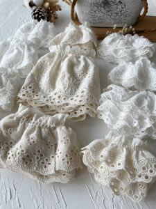 High-End Cotton Lace Trim Handmade DIY Materials for Skirts And Sleeves Wide Edge Embroidery Fabric Accessories from China