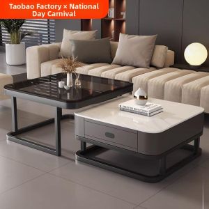 MEISITEKEKE | Compact Modern Minimalist Square Extendable Luxury Tea Table