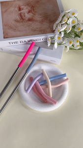 Soft Silicone Straw Tip Cover Reusable Dust Proof Mouth Piece For 0.8Cm Metal Straw Tumbler Cup Drinking Accessory