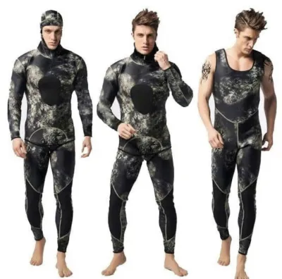 Wetsuit Two Piece Scuba Diving (Myledi) Camouflage 3mm - 3 in 1 style
