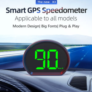 X3 For HUD Car Head Up Display GPS KMH Digital Speedometer Meter For All Cars Green Backlight Big Font Universal Car Accessories