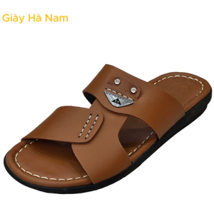 Dép Nam Quai Ngang HA NAM Da Bò Thật Cao Cấp DN2075