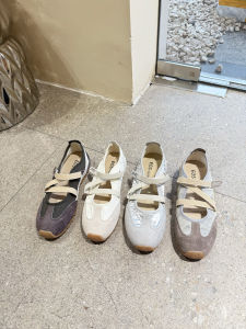 XUJIA | Giày Bệt Mũi Nhọn Dây Ngang Tăng Chiều Cao Phong Cách Retro
