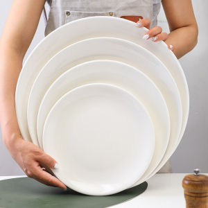 Bát Sứ Trắng Nguyên Chất Bát Đựng Cá Hấp Bát Thịt Bò Bát Cỡ Lớn Bát Tròn Bát Đựng Thực Phẩm Cấp Độ Gia Đình Bát Đựng Thức Ăn Nhanh