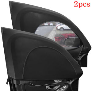 2Pcs Car Window Shade Curtain Elastic Auto Front Rear Side Window Sun Shade Breathable Privacy Sunshade Protection Cover for Car