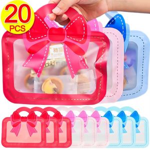 20 chiếc túi Thùng nhựa kẹo bánh quy hình bát Túi đựng đồ ăn vặt hoạt hình dễ thương túi bao bì quà tặng cho bé tiệc sinh nhật khóa kéo tự khóa