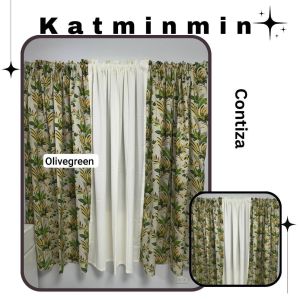 8ft contiza non ring curtain (suksukan) geena fabric 3in1 & 1 pc