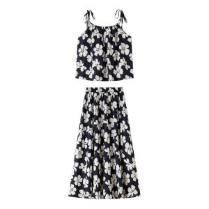 Vimly | Flax Blend Womens Summer Dress Set