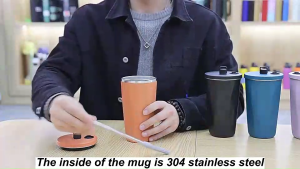 Stainless Steel Coffee Mug Leak-Proof Stainless Steel Thermal Mug Metal Straw Leak-Proof Coffee Insulated Lid Cup Teachers Day Gift Hadiah