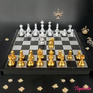 Bộ cờ vua cao cấp sang trọng nam châm 36x36cm tránh xê dịch gấp gon tiện dụng mang đi bộ quà tặng bé trai