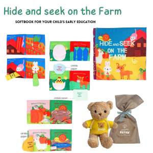 Personalized Teddy Bear Christmas Sack Birthday Gift Soft Book Flip Book Kids Toys Party Giveaway