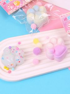Stress Relief Plush Cat Claw Toy Slow Rebound Female Popular Squeezable Joy Fruit Jelly Wax Creative Prank Toys for Kids