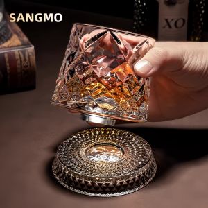 Crystal Bottom Rotatable Elegant Gift Whiskey Glass