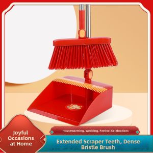 Folding Rotatable Broom Dustpan Set Soft Hair-resistant