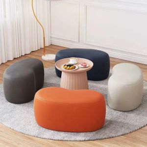 Modern Minimalist Home Use Small Stool for Entrance Shoe Replacement Luxury Living Room Coffee Table Sofa Stool Creative Tech Cloth Low Stool