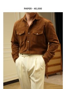 Casual Retro Corduroy Jacket Brown