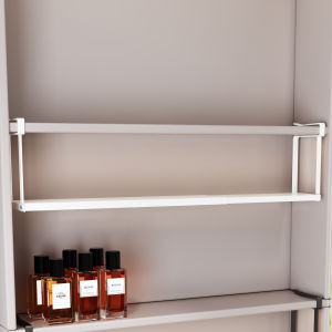 Mirror Cabinet Storage Box with Layered Shelves Hanging Basket Bathroom Cabinet Under-Cabinet Hanging Organizer for Cosmetics Bathroom Essential