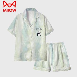 Mens Ice Silk Sleepwear Short Sleeve Shorts Home Clothes Set Summer Lightweight Comfortable Breathable Youth Outdoor Wear